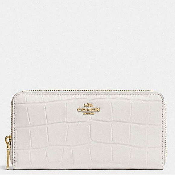 Coach Ivory Croc-Embossed Wallet - Picture 2 of 9